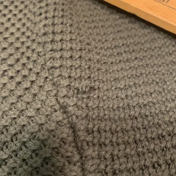 Gap Olive Green Open Front Cardigan Womens Large Textured Knit Sweater - Picture 7 of 8